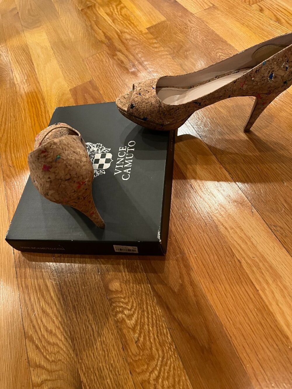 Coloful cork heels